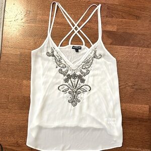 🪩 Express Embellished Cross Back Tank